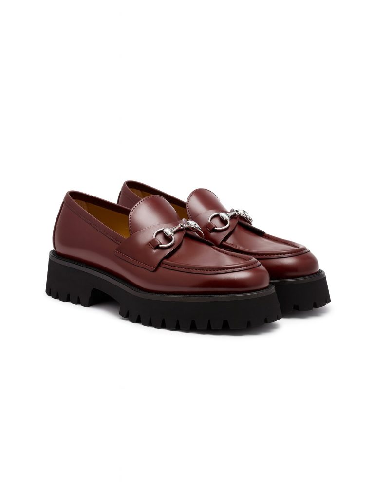 Gucci — лоферы бордовые 39