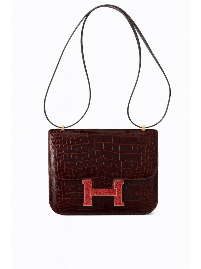 Hermès — сумка Constance 18 Marquette Alli Бургунди / Rouge Moyen идеальное