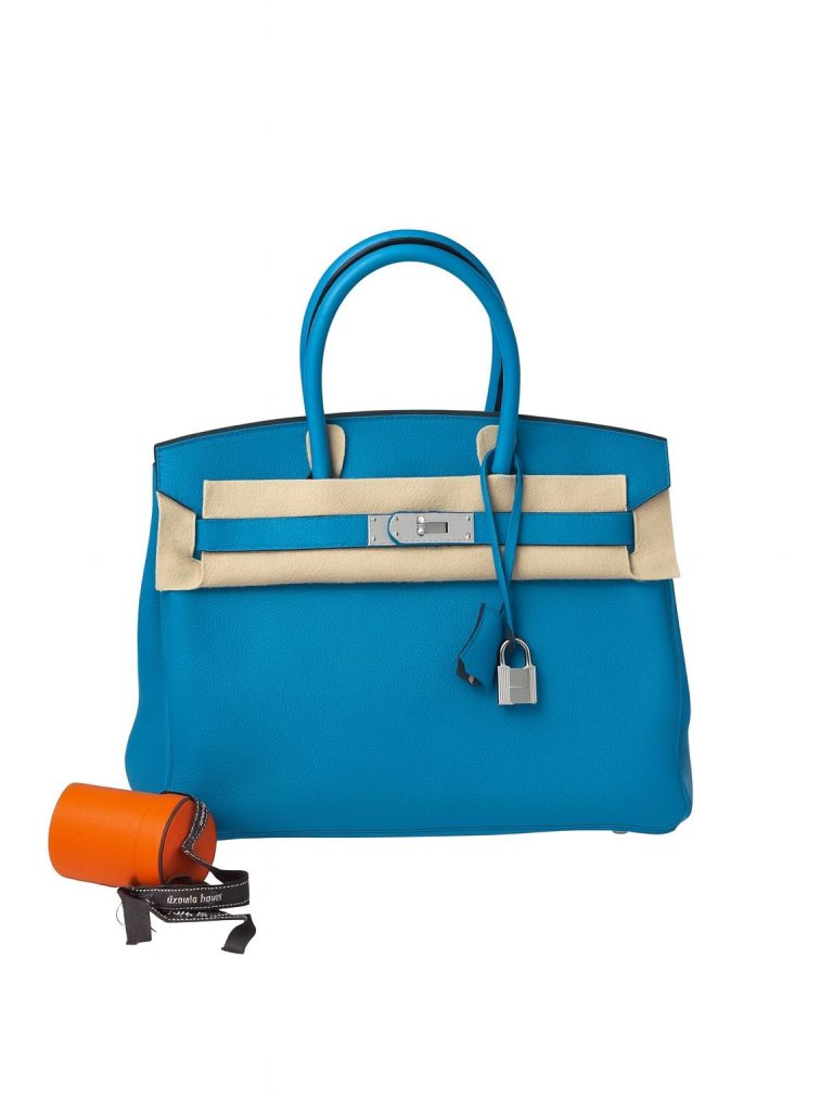Hermès — сумка birkin 30 голубая б/у