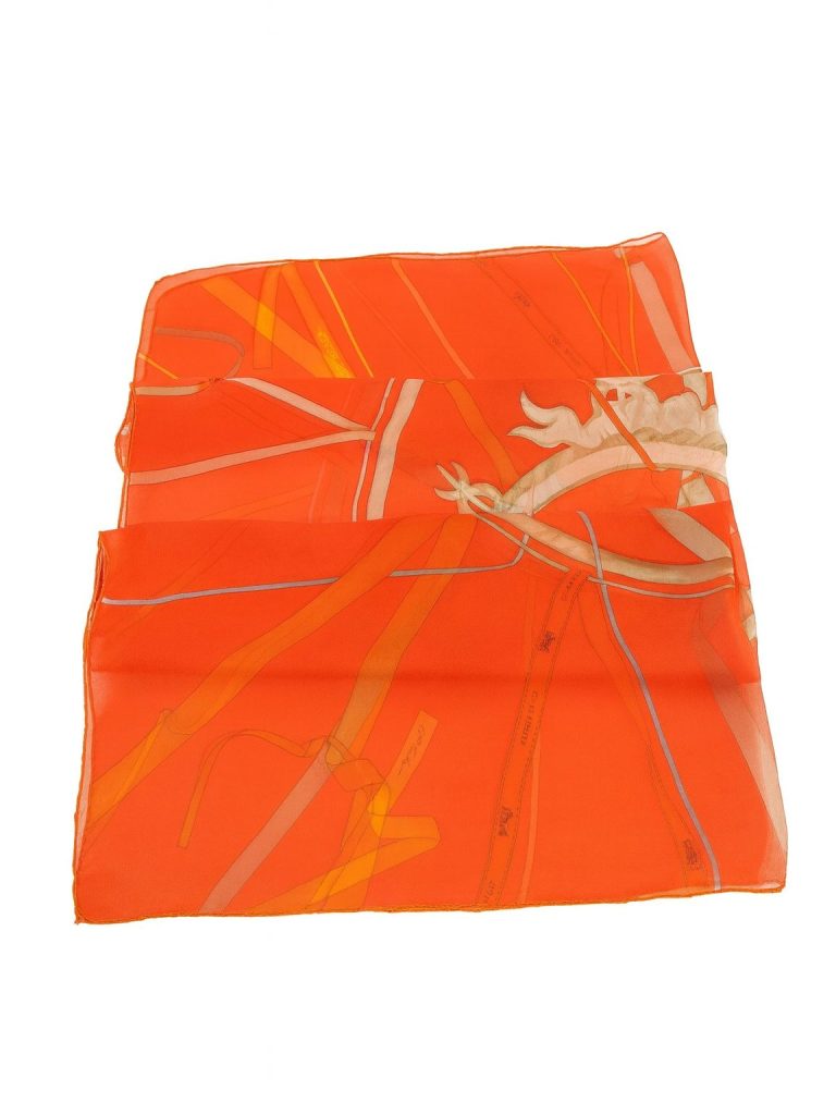 Hermès — шарф оранжевый