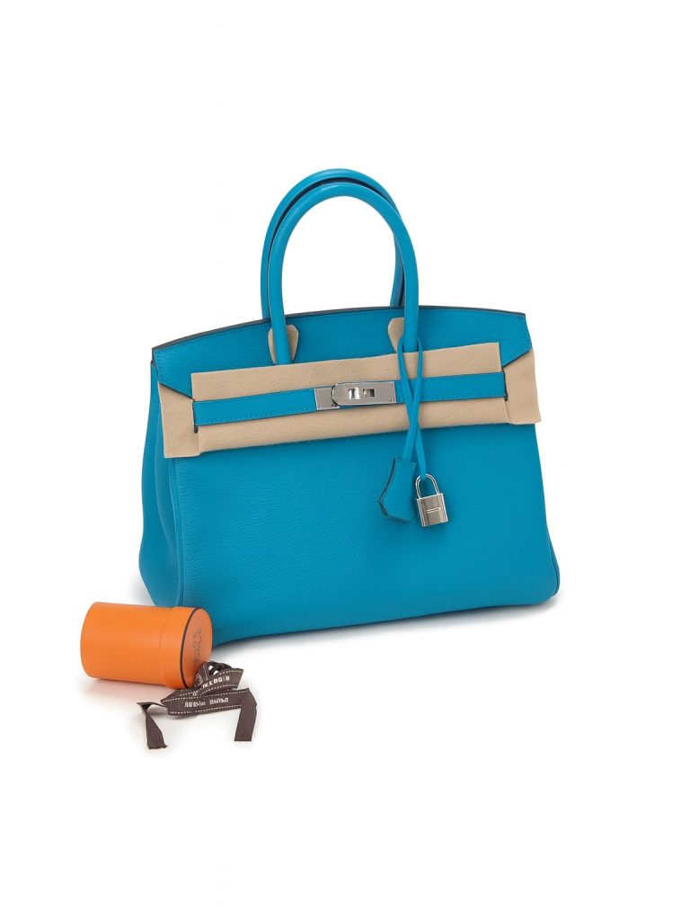 Hermès — сумка birkin 30 голубая голубой