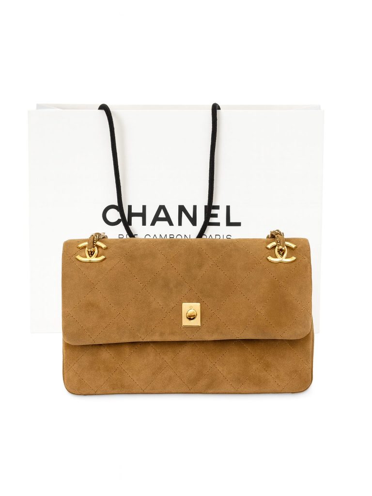 Chanel — сумка коричневая замша