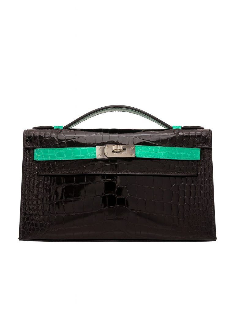 Hermès — сумка KP🧲NOIR/VERT JADE черный/зеленая