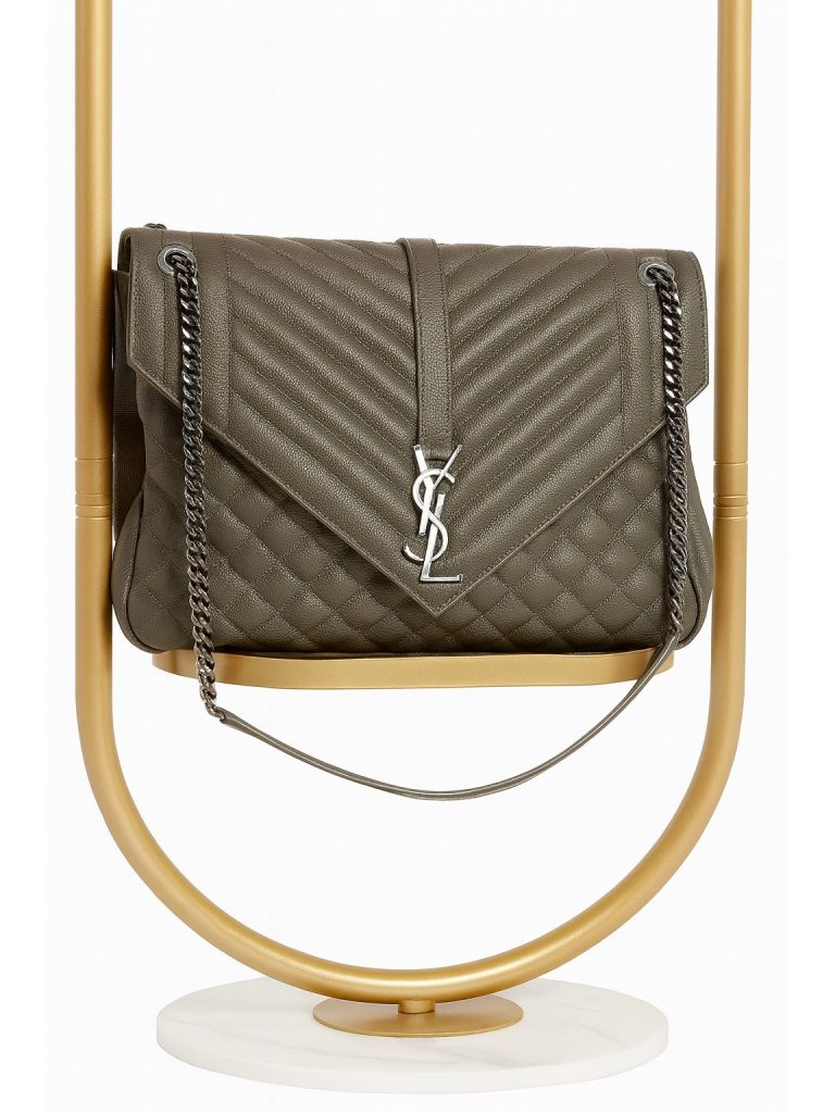 Saint Laurent — сумка Envelope Large оливковая 30
