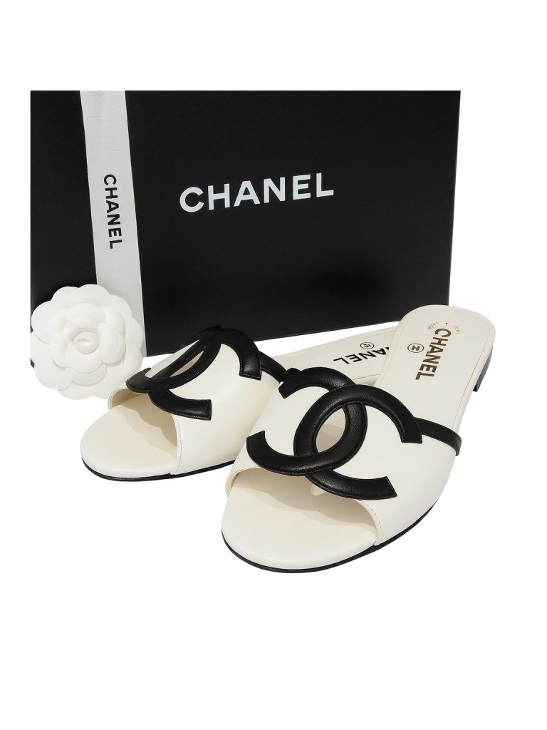 Chanel — шлепки белый 40