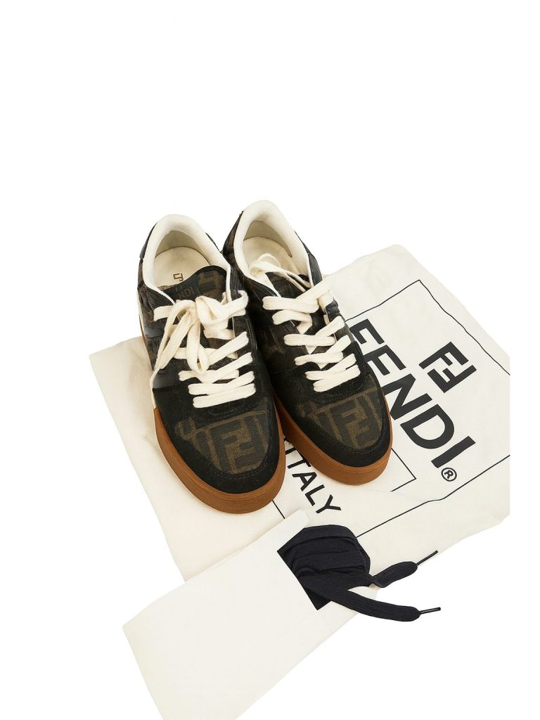 Fendi — кроссовки черные 37.5