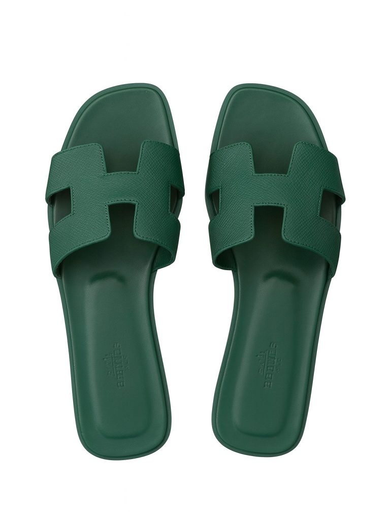 Hermès — шлепки Oran Vert Oyat 39