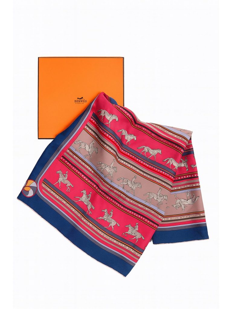 Hermès — платок розовый шёлк