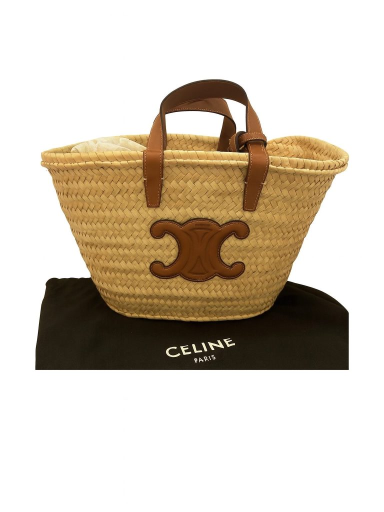 CELINE — корзина бежевая солома