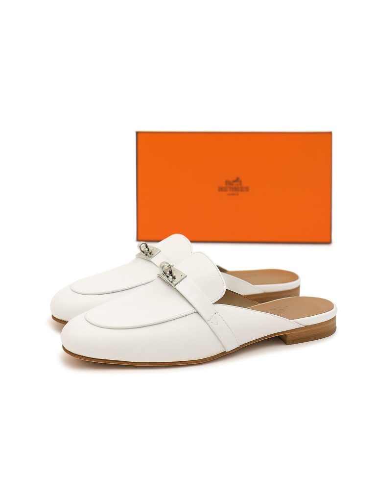 Hermès — мюли Oz белые 36.5