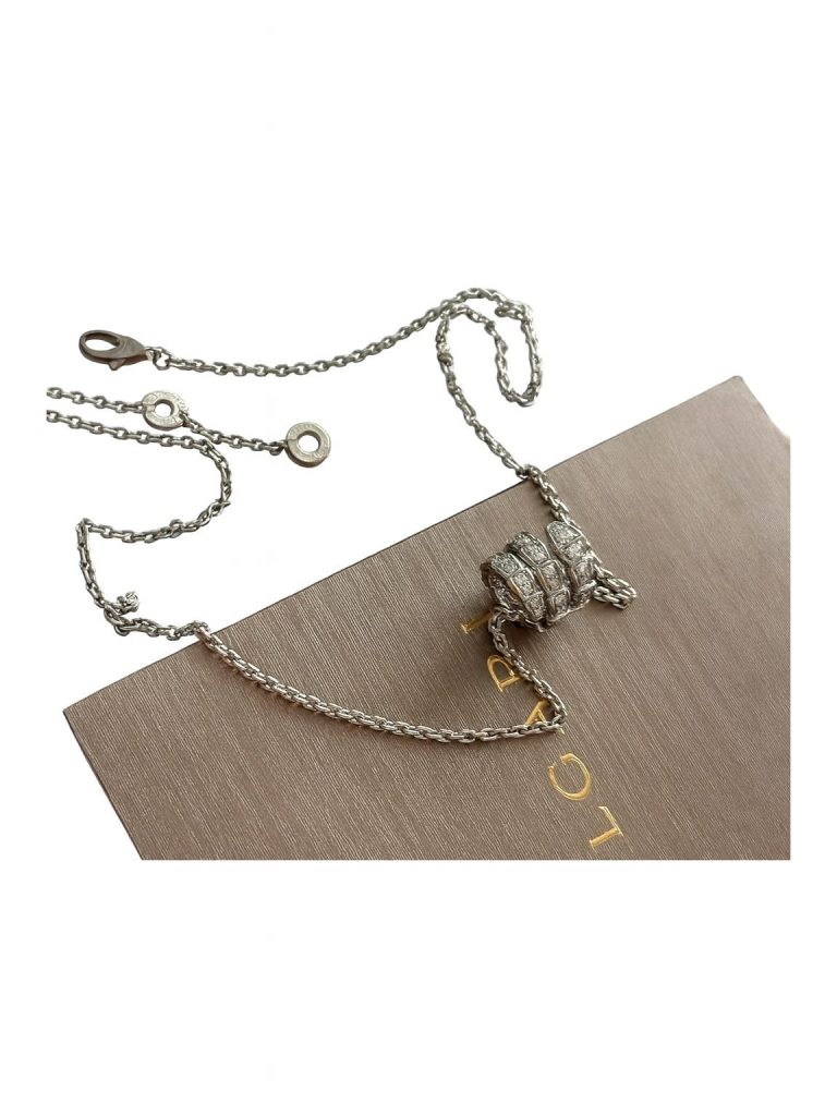 Bvlgari — колье Serpenti Viper Necklace белое золото