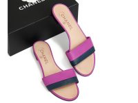 Chanel — сабо розовый, синие 38