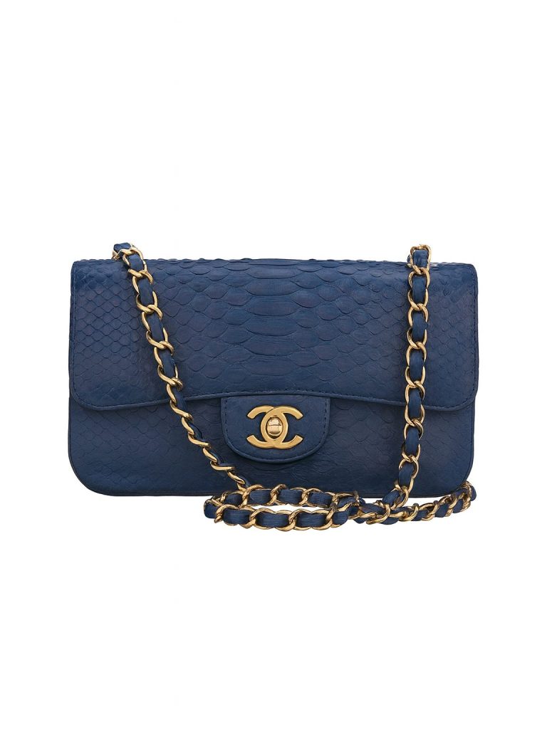 Chanel — сумка синяя натуральный питон