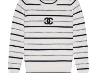 Chanel — свитер белый с черными полосками L