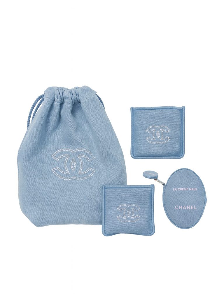 Chanel — косметичка голубая деним