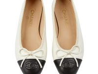 Chanel — балетки белый/черные 37