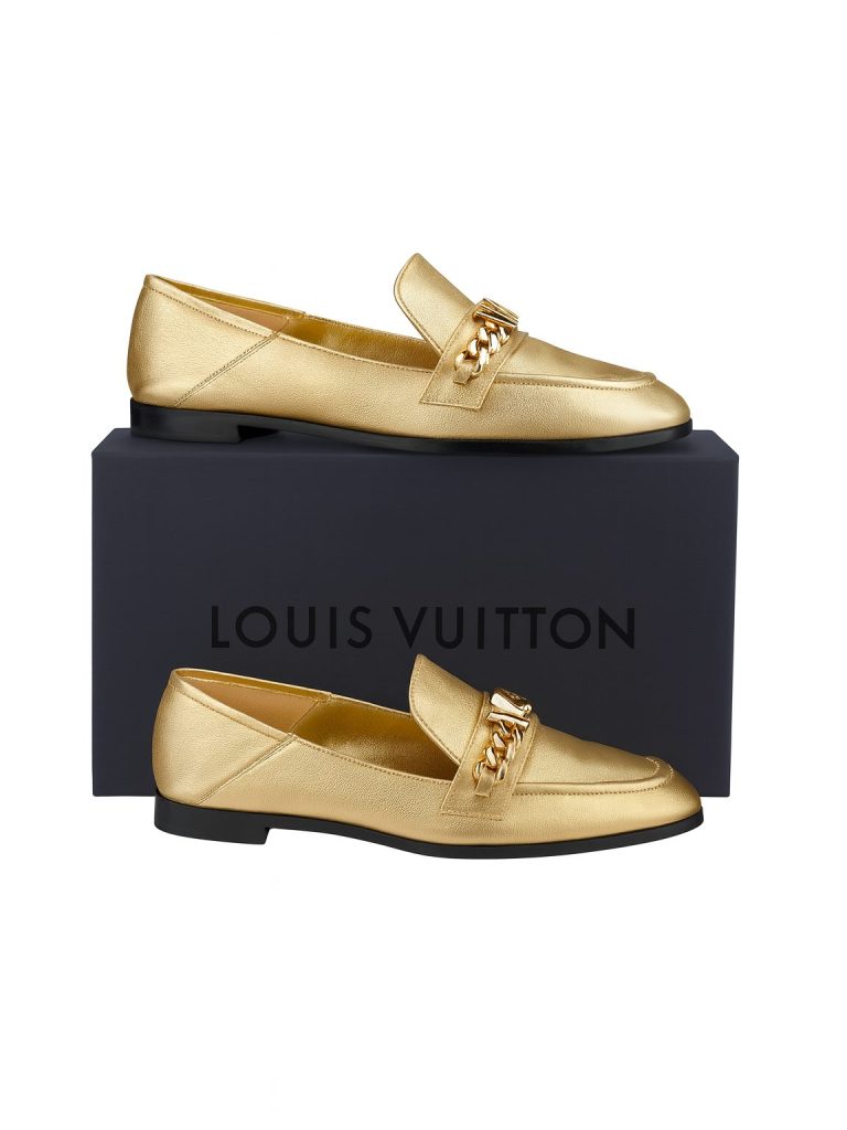 Louis Vuitton — лоферы золотые 41