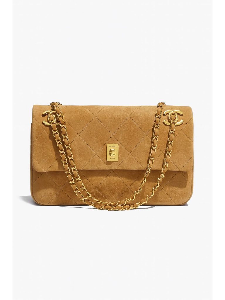 Chanel — сумка бежевая замша