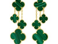 Van Cleef — серьги жёлтое золото, малахит