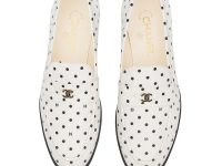 Chanel — лоферы белый с черными горошками 39.5