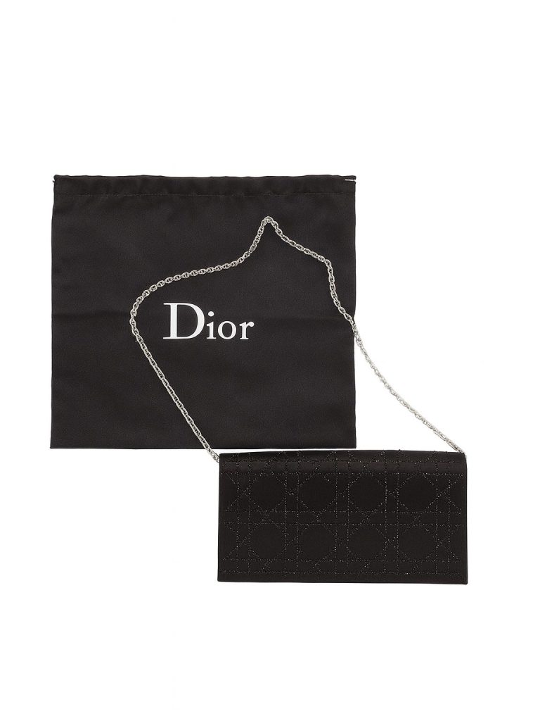 Christian Dior — клатч чёрный шёлк