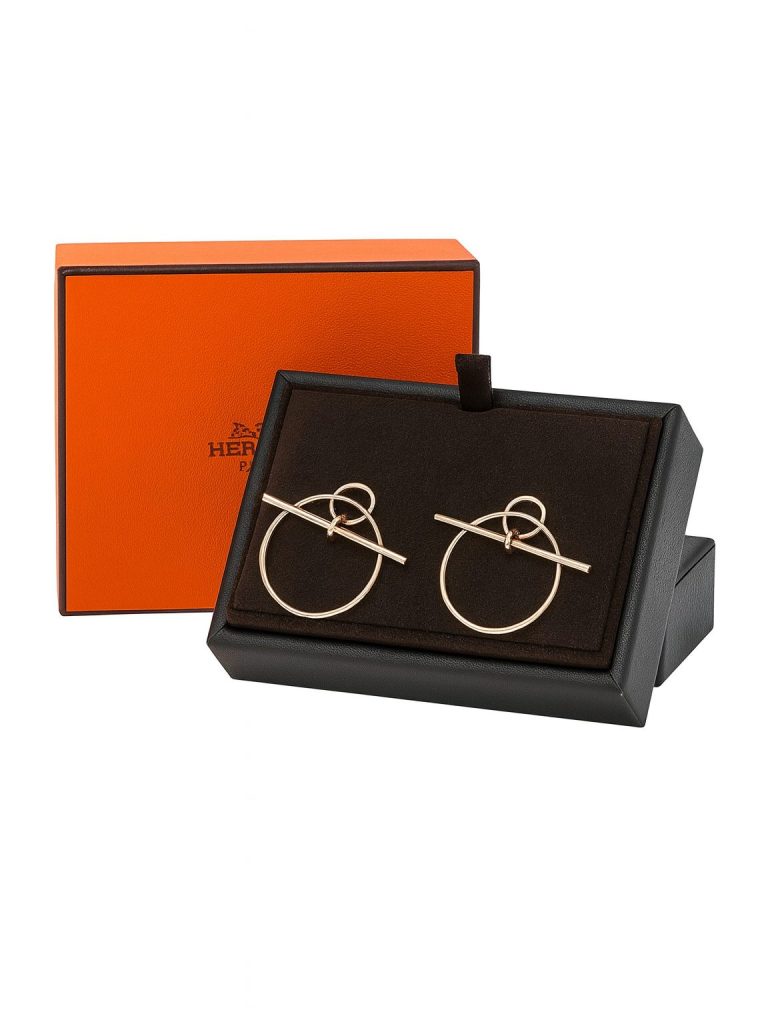Hermès — серьги розовое золото