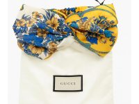 Gucci — чалма желтый, белый, синяя шелк