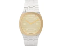 Gucci 25H, часы 38 мм с золотым циферблатом