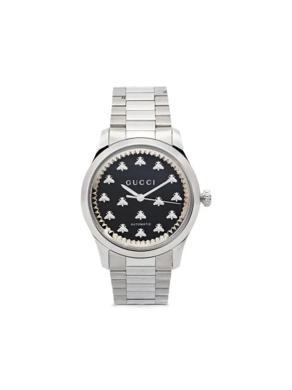 Gucci G-Timeless 38 мм, чёрные часы — фото 1