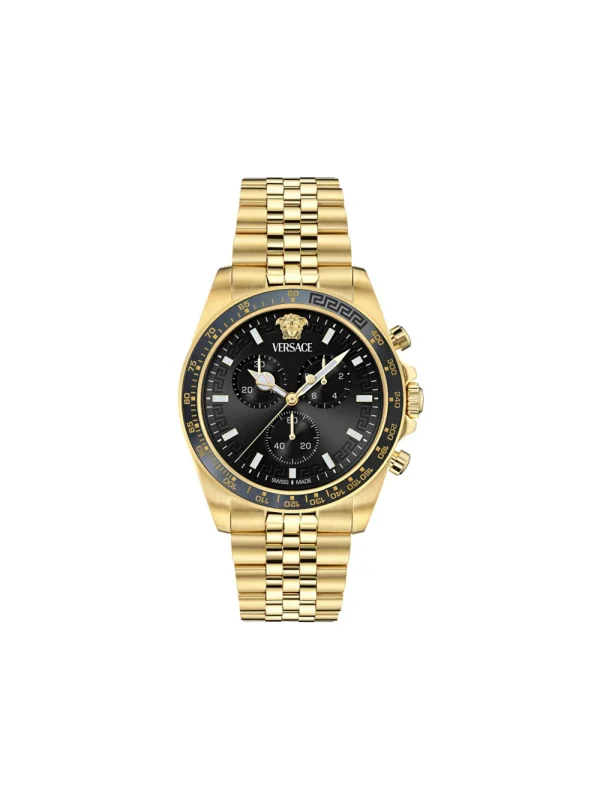 Часы Versace Greca Chrono 43 мм, цвет золотой — фото 1