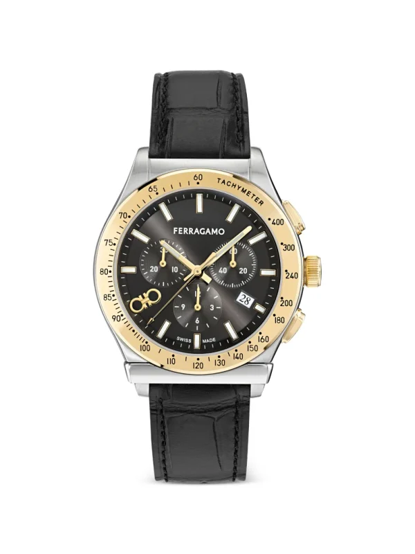 Ferragamo Часы Chrono 42 мм, чёрный — фото 1