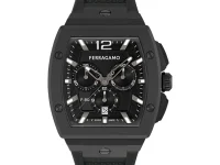 Часы Ferragamo F-80 Tonneau Chronograph 41,8 мм, чёрный