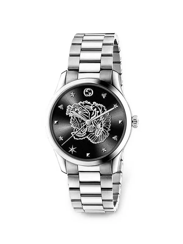 Gucci часы G-Timeless 38 мм с тигровым узором — фото 1