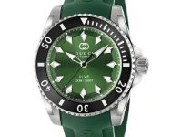 Gucci часы Dive 40 мм с зелёным циферблатом