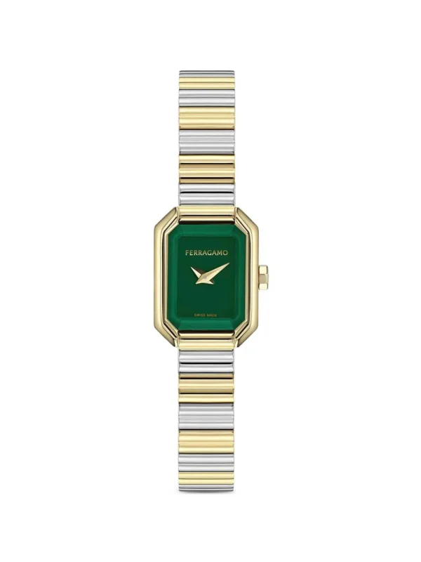 Ferragamo часы Crystal Petite 22 мм, зелёный — фото 1