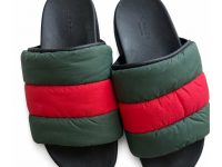 Gucci — шлепки зеленый, красный 40