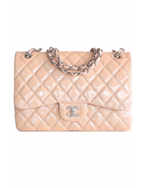 Chanel — сумка Classic Flap Maxi бежевая — фото 1