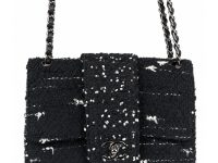 Chanel — сумка Classic Flap черная из твида