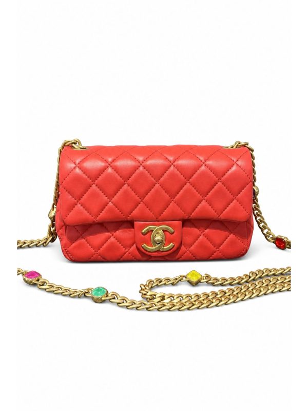 Chanel — сумка Classic Mini Flap красная — фото 1