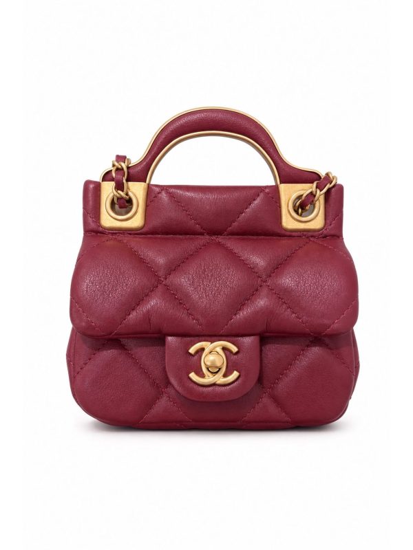 Chanel — сумка Handle Mini бордовая — фото 1