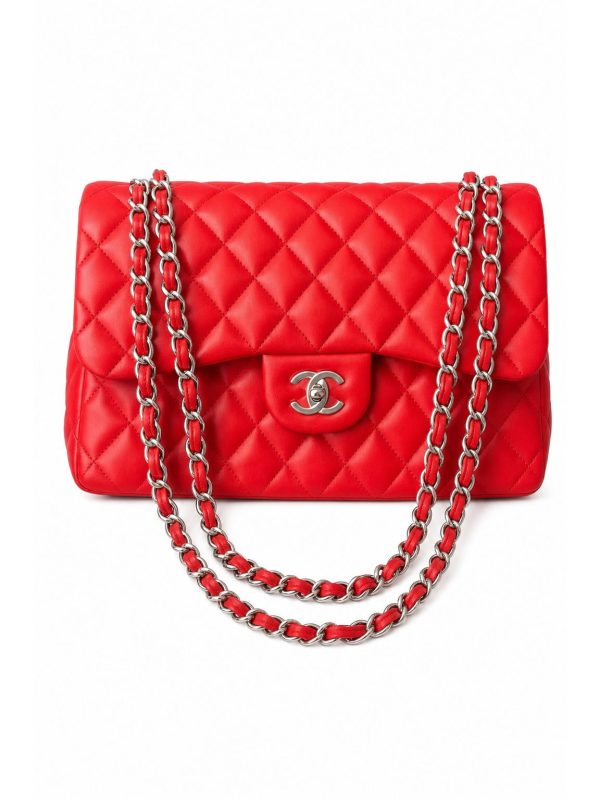 Chanel — сумка Double Flap Jumbo красная — фото 1