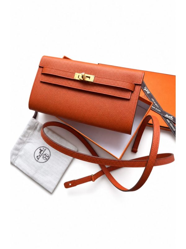 Hermès — сумка KTG TERRE BATUE оранжевая — фото 1