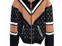 Louis Vuitton — бомбер черный, коричневый, белый XS