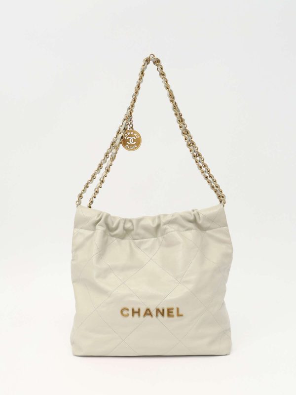 Chanel — сумка 22, серая — фото 1