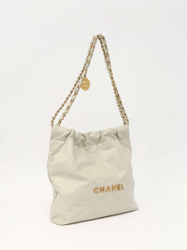 Chanel — сумка 22, серая — фото 3