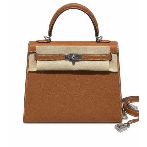 Hermès — сумка Kelly 25 gold полный комплект, palladium hardware