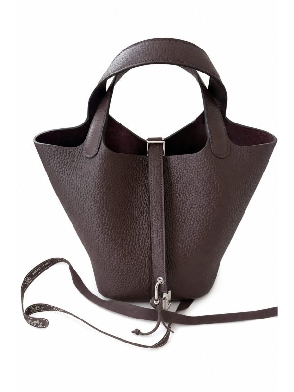 Hermès — сумка Picotin 18 бордово-коричневая — фото 1