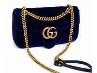 Gucci — сумка GG Marmont темно-синяя 25*16*7
