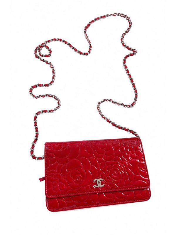 Chanel — сумка WOC Camelia красная 19*12 — фото 1