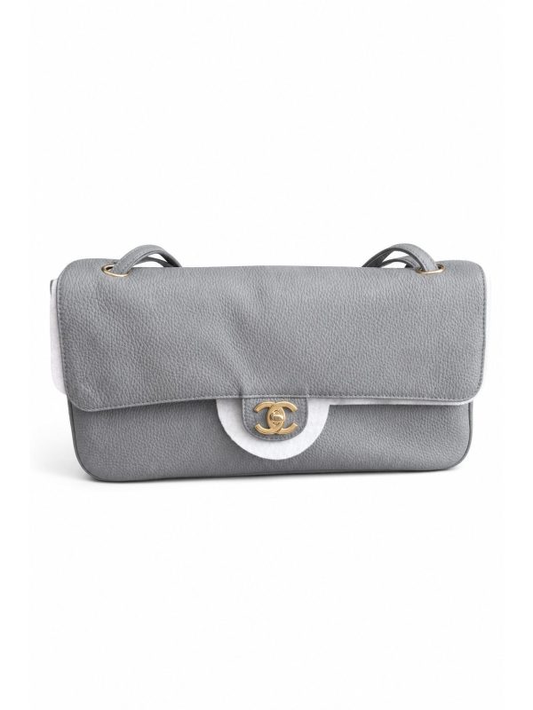 Chanel — сумка DOUBLE FLAP серая 32 — фото 1